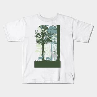 forest in black and white Kids T-Shirt